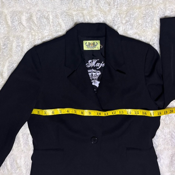 JUICY COUTURE Her Majesty Women’s Black Blazer100% Wool - Picture 4 of 13
